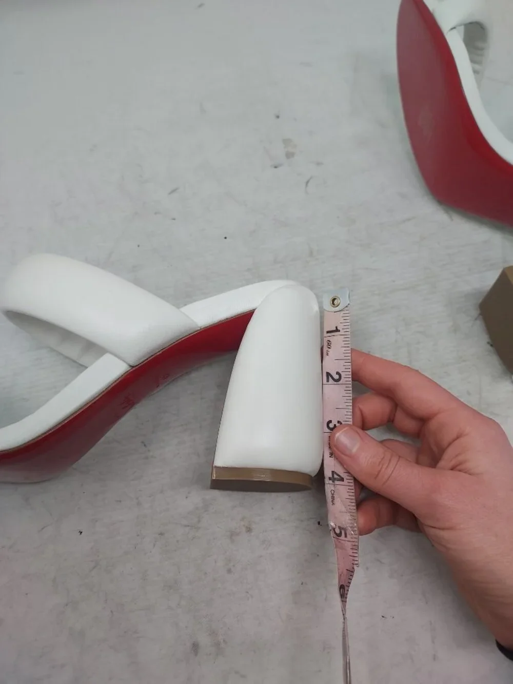 CHRISTIAN LOUBOUTIN White Inflama Sab Black Block Heel Sandal - Picture 13 of 13